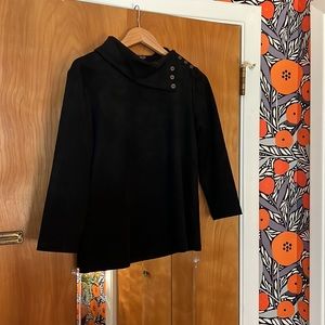 J McLaughlin black top with gold button trim- size medium
